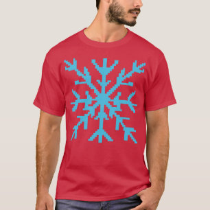 Camiseta Arte de píxel de copo de nieve azul