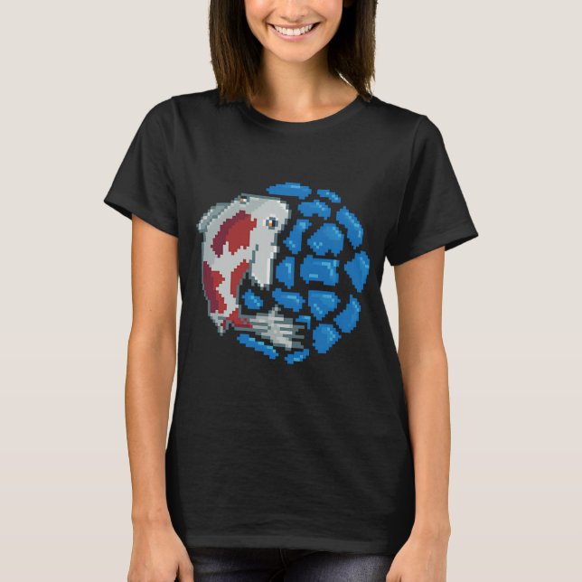Camiseta Arte de píxeles de carpa koi (Anverso)
