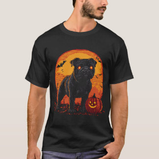 Camiseta Arte de píxeles de Halloween Perro negro con ojo r