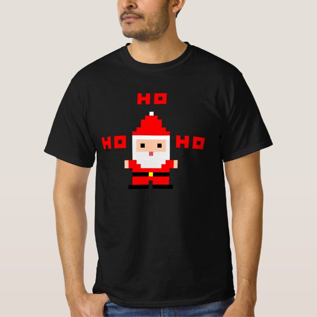 Camiseta Arte de píxeles de Santa 2 (Anverso)