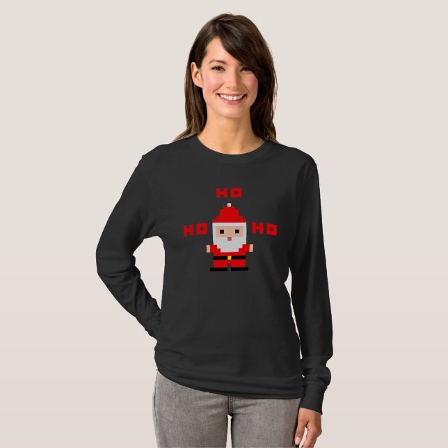 Camiseta Arte de píxeles de Santa 2 (Anverso completo)
