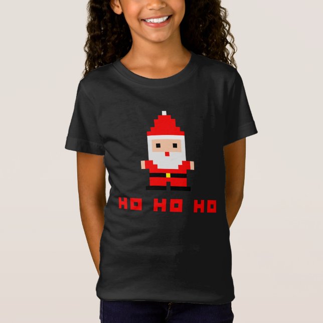 Camiseta Arte de píxeles de Santa 4 (Anverso)