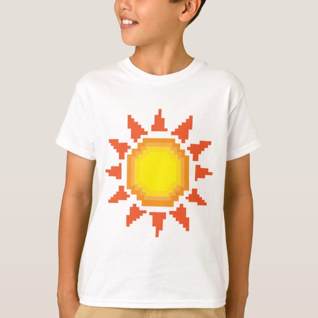 Camiseta Arte de píxeles del sol (Anverso)