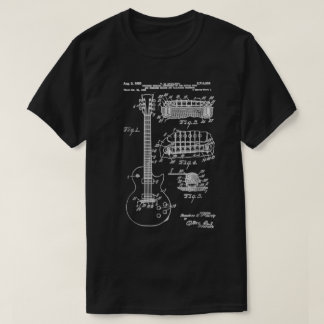 Camiseta Arte de plano de patente de guitarra vintage