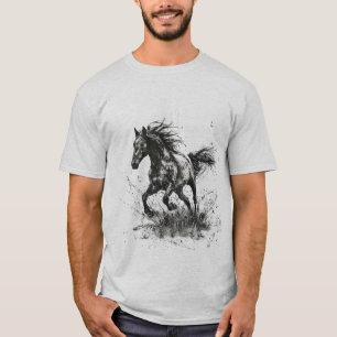 Camiseta Arte de Plantilla de Caballo al Galope
