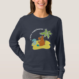 Camiseta Arte de playa tropical amo los carpinchos