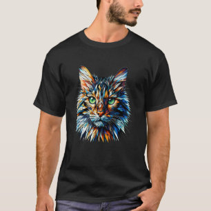 Camiseta Arte de polígono gato de Bengala