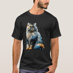 Camiseta Arte de polígono gato himalayo persa