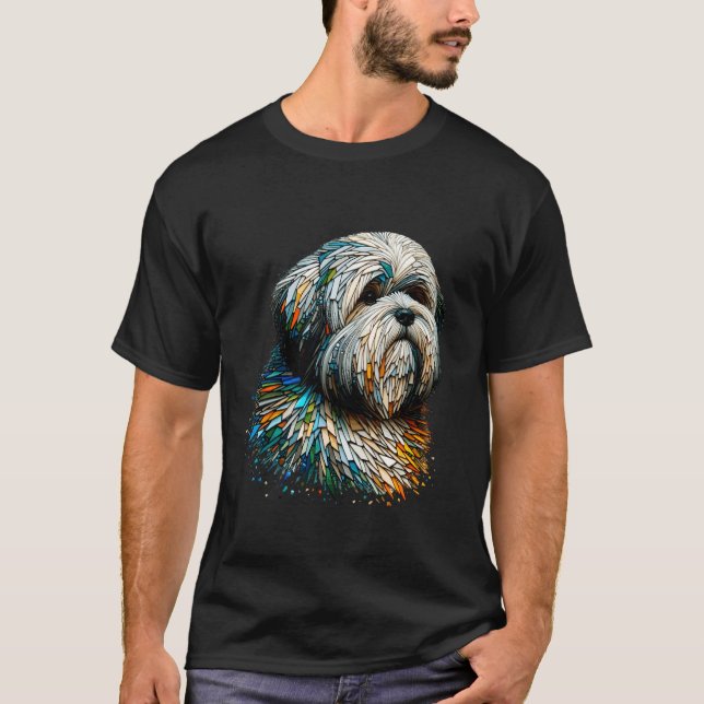 Camiseta Arte de Polígono Lhasa Apso (Anverso)