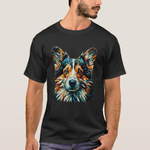 Camiseta Arte de polígono Perro Corgi Galés Corgis