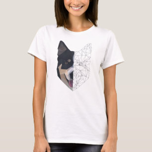 Camiseta Arte de polígonos - Lobos de perro - Animales dulc