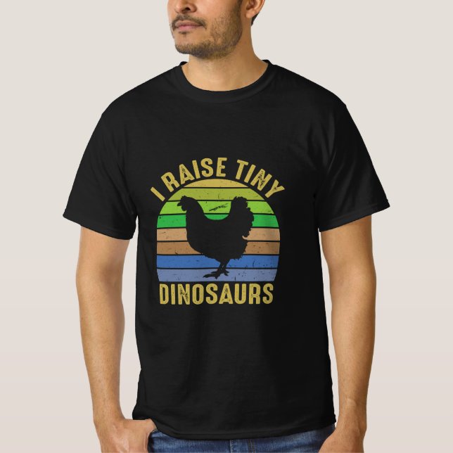 Camiseta Arte de pollo crio dinosaurios pequeños (Anverso)
