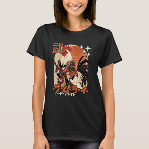 Camiseta Arte de pollo samurái Neko samurái japonés Roos