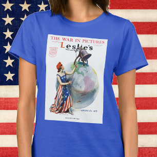 Camiseta Arte de portada de revista Lady Liberty Patriótica