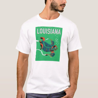 Camiseta arte de póster de viaje vintage de louisiana EE. U