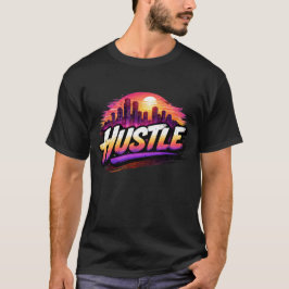 Camiseta Arte de puesta de sol de ciudad Retro Synthwave Hu