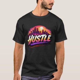 Camiseta Arte de puesta de sol de ciudad Retro Synthwave Hu