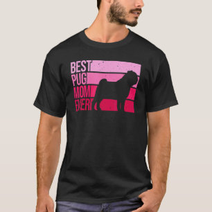 Camiseta Arte de Pug Adorable para Mamá Mujer Raza Perro Ca