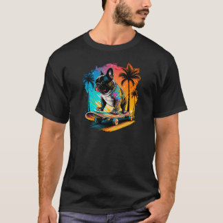 Camiseta Arte de pug adorable patinando: Canino adorable so