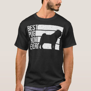 Camiseta Arte De Pug Cutáneo Para Mamá Mujeres Rama Perro M
