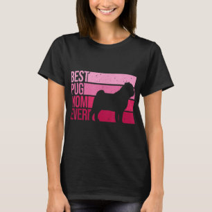 Camiseta Arte De Pug Cutáneo Para Mamá Mujeres Rama Perro M