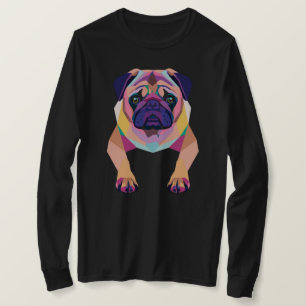Camiseta Arte de Pug Polígono colorido