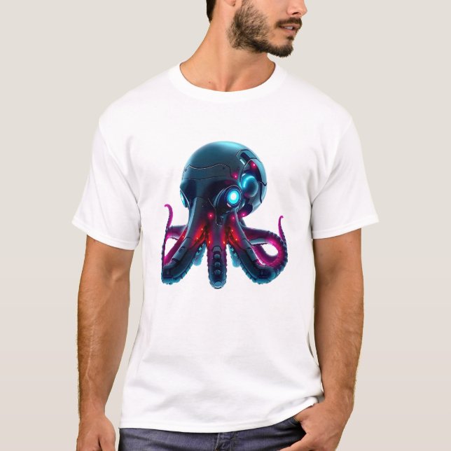 Camiseta Arte de pulpos robóticos (Anverso)