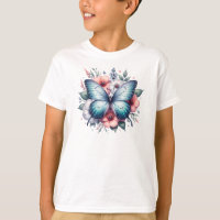 Arte de ramo floral de mariposa vibrante-96283