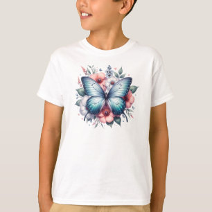 Camiseta Arte de ramo floral de mariposa vibrante-96283