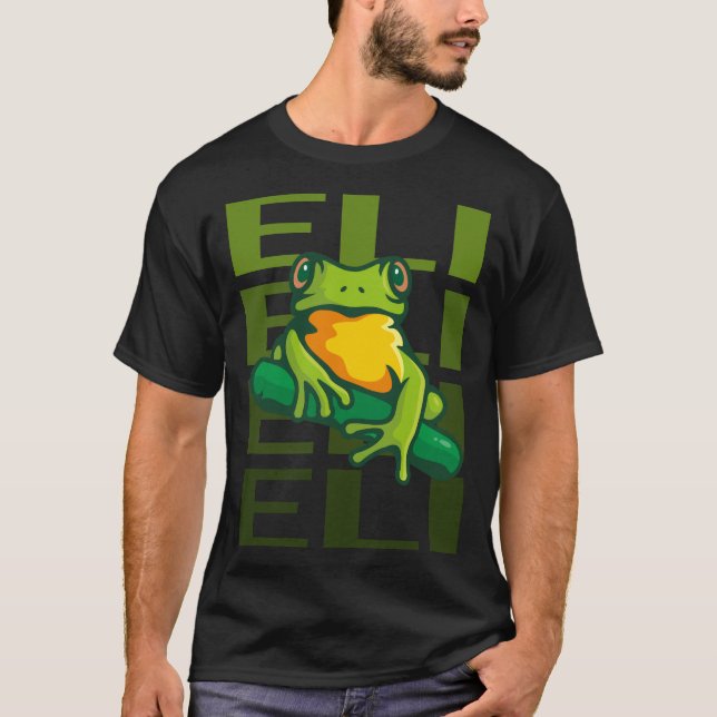 Camiseta Arte de rana - Nombre de Eli (Anverso)