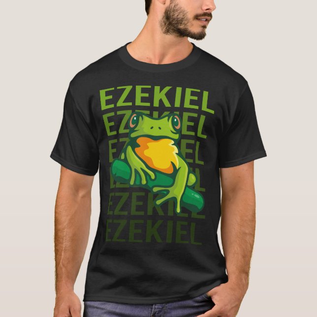 Camiseta Arte de rana - Nombre Ezekiel (Anverso)