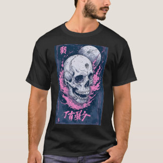 Camiseta Arte de Reaper de Cráneo Gótico Emo Anime Japonés 