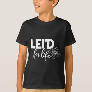 Camiseta Arte de recién casados con lei de Hawái a juego