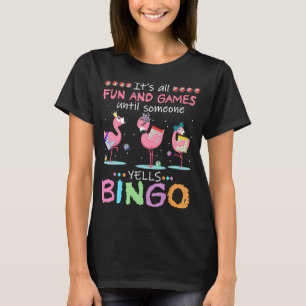 Camiseta Arte de regalos divertidos de Bingo Flamingo Rosa