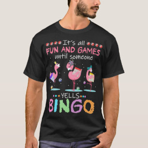 Camiseta Arte de regalos divertidos de Bingo Flamingo Rosa