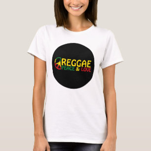 Camiseta Arte de reggae con palabras positivas Paz y amor