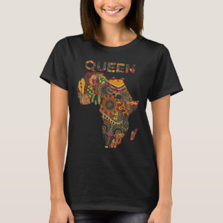 Camiseta Arte de Reina Africana Para Chicas Mujeres Impresa