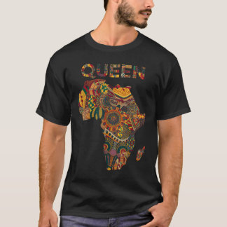 Camiseta Arte de Reina Africana Para Chicas Mujeres Impresa