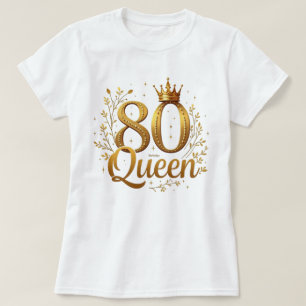 Camiseta Arte de Reina Real 80 cumpleaños único
