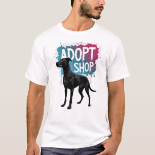 Camiseta Arte de rescate de graffiti de perro Adoptar No Co