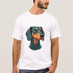 Camiseta Arte de retrato de Dachshund vintage ilustración r