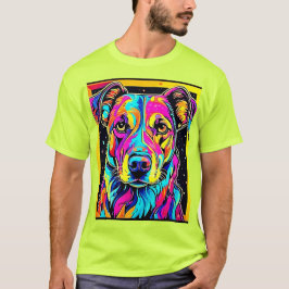 Camiseta Arte de retrato de perro arco iris