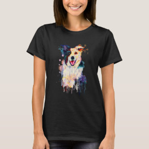 Camiseta Arte de retrato de salpicaduras de cachorro de Bor