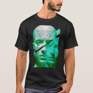 Camiseta Arte de retrato texturizado de doble percepción-Ab