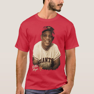 Camiseta Arte de retrato vintage de Willie Mays Giants dive