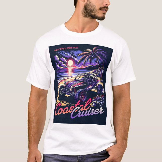 Camiseta Arte de Retro Buggy de Sunset Beach Coaster Cruise (Anverso)