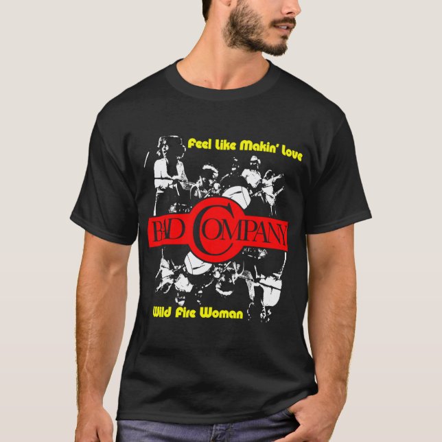 Camiseta Arte de Rock Icónico de Ba.d Co.mpany Con Poderoso (Anverso)