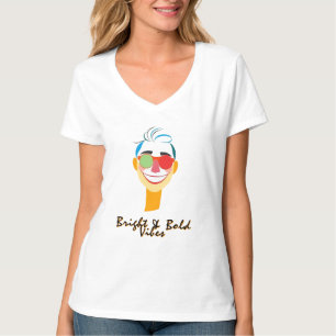 Camiseta Arte de rostro sonriente vibrante