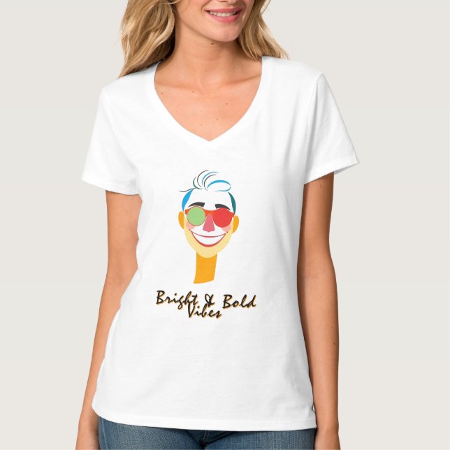 Camiseta Arte de rostro sonriente vibrante (Anverso)