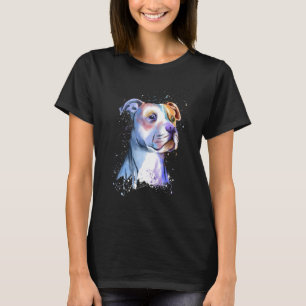 Camiseta Arte de Salpicadura de Pitbull Colorido de Moda -